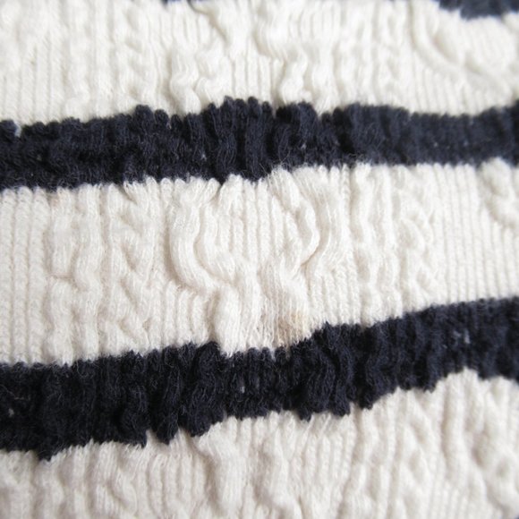 Anthropologie Postmark Striped Textured Sweater Top Black White Striped Medium - Picture 11 of 11